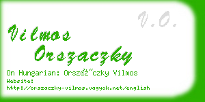 vilmos orszaczky business card